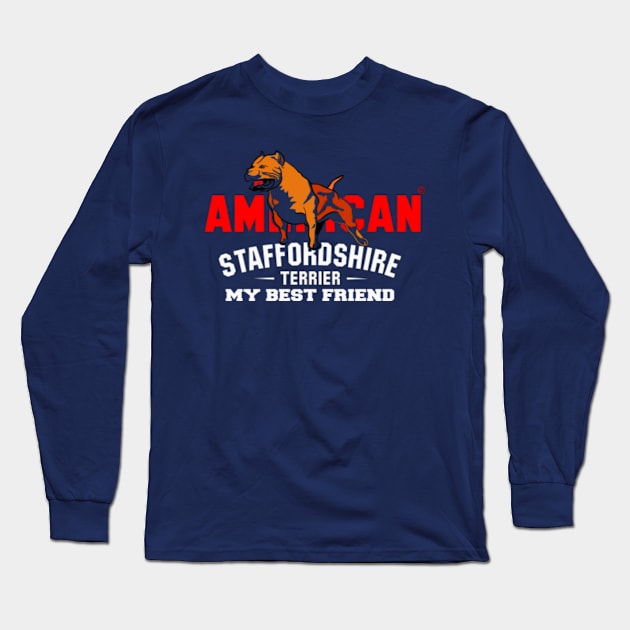 american staffordshire terrier my best friend Long Sleeve T-Shirt by comancha